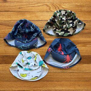 Bundle of 4 Swimlids Sun Hats with Neck Protection- Infant Size OSFM